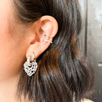 ROCK MY HEART SILVER HOOPS