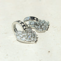 ROCK MY HEART SILVER HOOPS